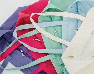 Sac fourre-tout et sac à bandoulière en toile vierge avec fermeture éclair, pliable, personnalisable, écologique, coloré, taille 34x31x12, en stock pour la vente en gros - Product Image 3