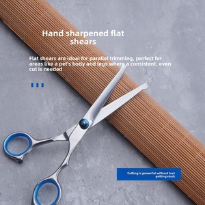 Juego de Tijeras de Peluquería para Mascotas con Punta Redonda de Seguridad, Tijeras Curvas para Cortar y Entresacar el Pelo de <span class=keywords><strong>Perros</strong></span> y Gatos, Color Azul - Product Image 4