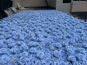 Solid Cool Tone Artificial Floral <b>Wall</b> With Full Rose Bloom For Salon And Themed Party <b>Decoration</b> - Product Image 4