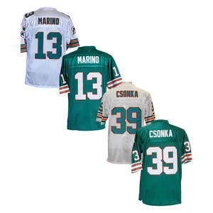 Maglia da Football Americano Stile Rétro All'Ingrosso a Basso Prezzo di Miami con Cuciture, #13 Dan Marino, #39 Larry Csonka - Product Image 2