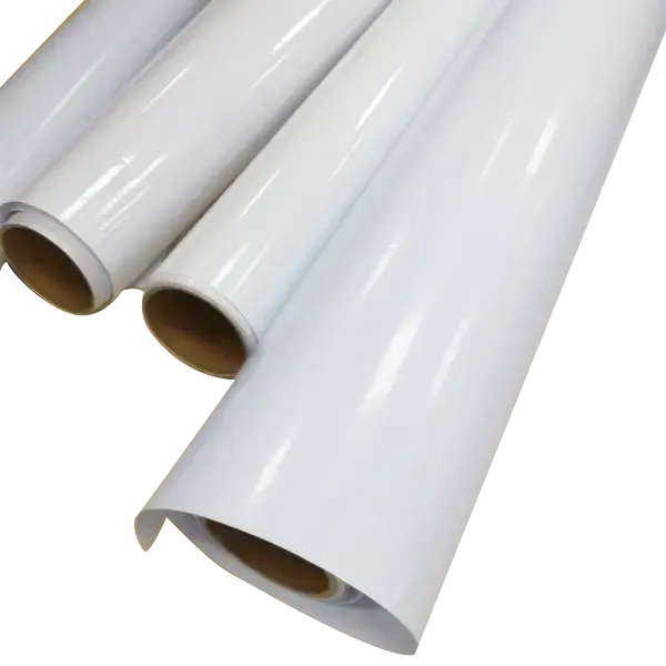 Rouleau d'autocollants en vinyle imprimable en PVC, blanc mat, impression éco-solvant, vinyle auto-adhésif