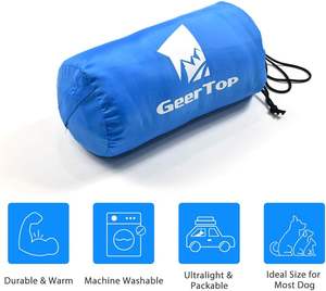 Lit portable durable pour animaux de compagnie pour petits chiens et chats Sac de couchage lavable pour chiens Transporteurs et produits de voyage compressibles confortables - Product Image 6