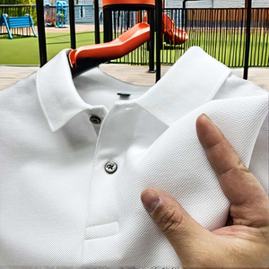 2025 verano hombres para camiseta logotipo personalizado impresión Digital mezcla de algodón de punto Formal 300 gramos patrón sólido Anti-Pilling - Product Image 2