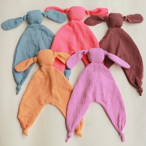 Couverture de sécurité en coton pour bébé, couverture en mousseline pour nourrisson, lapin apaisant pour le sommeil du bébé, <span class=keywords><strong>doudou</strong></span> pour bébé - Product Image 3