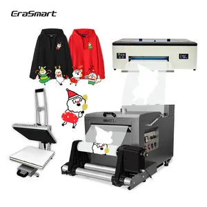 Erasmart Heat Press Machine Automatic Tshirt Printing Pet Film A3 Dtf Printer 2023 With Powder Shaker Machine