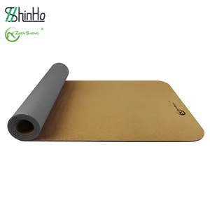 Pilates Mat Zhensheng High Quality Yoga Pilates Cork Yoga Mat Natural Rubber Mat