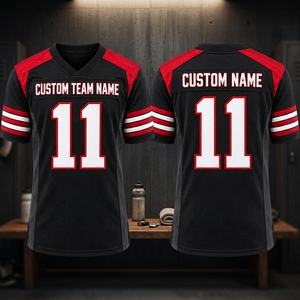 Fabricant de maillots de football américain pour adultes, pour les programmes scolaires, graphiques d'équipe personnalisés, numéros de joueur, 100% polyester, sérigraphie - Product Image 4