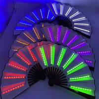 Vente flash - Éventail à main LED personnalisé 10'' - Éventail pliable - Logo personnalisé pour femmes et hommes - Accessoires pour festivals, soirées et raves