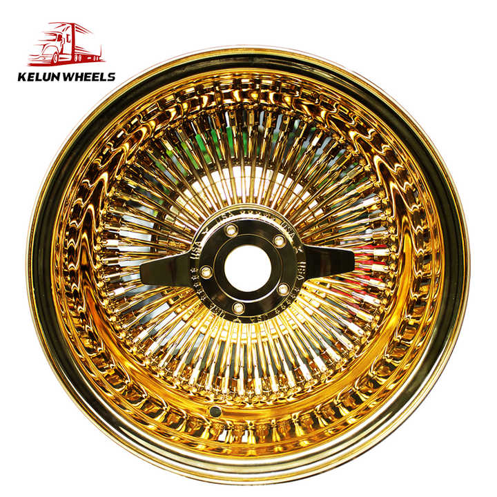 Steel Retro Racing Wheels 13 14 inches Spoke Wire Rims gold wheels ...
