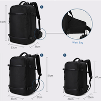 Untuk Tas Ransel Laptop Tahan Air Oxford Unisex dengan Port Pengisian Daya USB, Penutup Ritsleting, Kapasitas 20-39L untuk Perjalanan Bisnis Luar Ruangan.