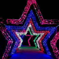 Tunnel lumineux LED commercial personnalisé pour Noël, décorations extérieures IP65, arches lumineuses pour parcs à thème et expositions de festivals