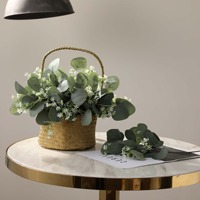 Kunstmatige eucalyptusbloemen gemengde bladeren stengels huisdecoratie bruiloft UV-bestendig vriendelijke groene takken