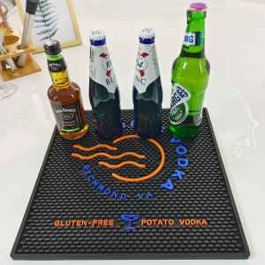Custom Logo <b>Silicone</b> PVC Bar Mat Rubber Pub Runner Spill <b>Pad</b> Beer Rail Mat Drip Tray Non Slip Service Mat Table Mat Coaster - Product Image 3