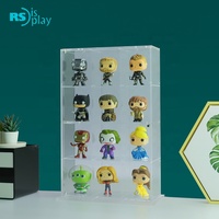 Vitrine de comptoir en acrylique transparent Ruishi pour figurines, boîte de rangement pour voitures miniatures et jouets en boîte mystère avec couvercle, organisateur mural pour la vente au détail
