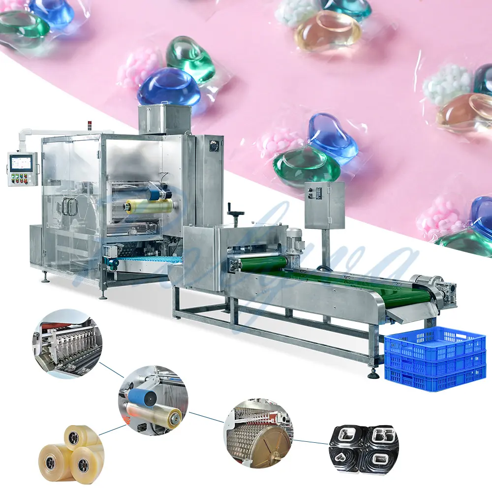 Polyva multi-function water soluble film filling air packaging machine detergent soap making machine