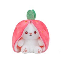 Peluche lapin à thème fruité, best-seller transfrontalier, poupée lapin fraise carotte, oreiller en coton PP, disponible en plusieurs tailles