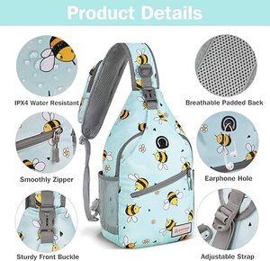 ZOMAKE Sling Bag, Mochila pequeña con bandolera, mochila <span class=keywords><strong>de</strong></span> hombro resistente al agua para viajes, bolsa <span class=keywords><strong>de</strong></span> pecho antirrobo para senderismo - Product Image 5