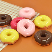 25mm Coloré Donut Résine Flatback Cabochon pour Diy Scrapbook Crème Colle Téléphone étui Épingle À Cheveux Décoration Réfrigérateur Aimant