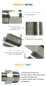 Vdo thép không gỉ Máy phát điện diesel chi phí thấp RS485 4-20mA không khí nước cảm biến áp suất dầu Chất lượng cao Loại sản phẩm - Product Image 4