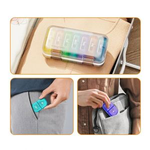Convenient Waterproof Leather Plastic Storage Medicine One Day Week 14 <b>Compartments</b> for Breakfast <b>Lunch</b> Dinner Pill <b>Box</b> - Product Image 2