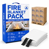 Couverture anti-feu de cuisine 1m x 1m, emballage en boîte, couverture de suppression d'incendie en fibre de verre pour les incendies de graisse et d'huile