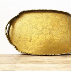 Solid Brass Decorative Serving Tray - Product Image 1
