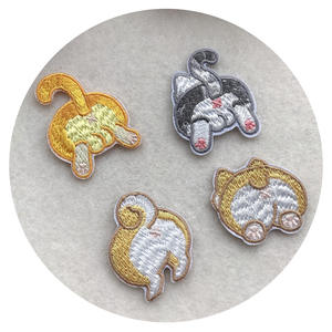 Moda cartone animato a forma di animale gatto testa ricamato patch applique personalizzata in ferro stick colla su graziosa toppa ricamata - Product Image 6