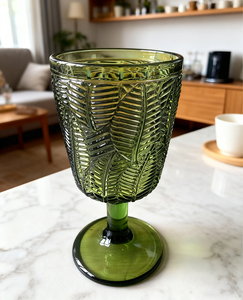 Copas de vino francesas Vintage con patrón de hojas en relieve elegante al por mayor, Copas de estilo europeo para boda, fiesta, cena, Bar, evento - Product Image 3