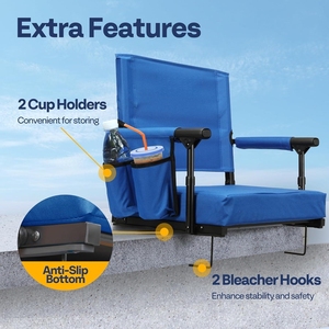 Chaises de stade pliables légères et personnalisables avec porte-gobelet et bandoulière, portables pour une utilisation sportive en plein air - Product Image 4