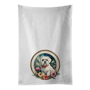TD telaio di fiori Set di asciugamani da cucina 2 pezzi personalizzabili stampati piatti quadrati 100% cotone lino lavabile panno da cucina