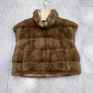 Gilet <span class=keywords><strong>di</strong></span> Pelliccia <span class=keywords><strong>di</strong></span> Lusso da Donna con Collo Alto, Cappotto in <span class=keywords><strong>Visone</strong></span> Naturale Completo, Capospalla Casual per l'Inverno - Product Image 1