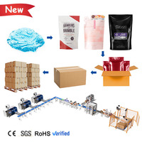 Ligne de machines d'emballage automatique pour sachets préformés, cartons et boîtes de conditionneur, gel douche et shampoing