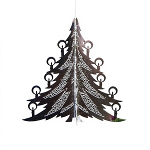 Adorno Metálico para Árbol de Navidad, Cortado con Láser, Hecho a Mano, Decoración Tradicional para Fiestas Navideñas en el Hogar - Product Image 1