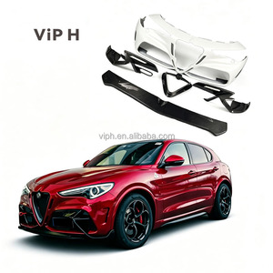 Kit di Aggiornamento <span class=keywords><strong>Paraurti</strong></span> <span class=keywords><strong>Anteriore</strong></span> <span class=keywords><strong>Alfa</strong></span> <span class=keywords><strong>Romeo</strong></span> Stelvio GTAm - <span class=keywords><strong>Paraurti</strong></span> e Kit Carrozzeria Modificati in Fibra di Carbonio, Finitura Nera Lucida, Facile Installazione - Product Image 1
