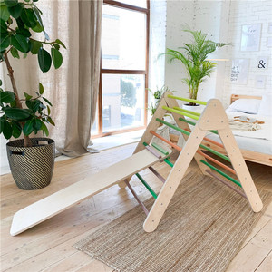 Triangolo rampicante in legno con rampa rampa reversibile triangolo pieghevole palestra Montessori - Product Image 2