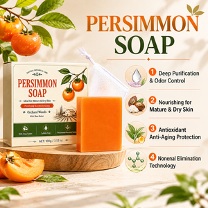 Savon au kaki à marque privée, extrait naturel de kaki, savon corporel désodorisant pour éliminer les odeurs, nettoyage doux visage et corps, OEM - Product Image 4