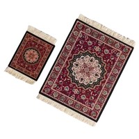 Persan Mini tapis tissé tapis tapis de souris avec Fring maison bureau Table décor carte physique nouveau Style rétro tapis motif tapis de souris