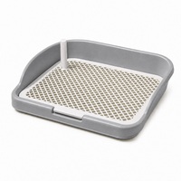 Bac à toilette anti-éclaboussures à parois hautes pour animaux de compagnie, support amovible pour tapis d'apprentissage de la propreté pour chien, bac à pipi pour chiot d'intérieur 48 x 39 x 10 cm