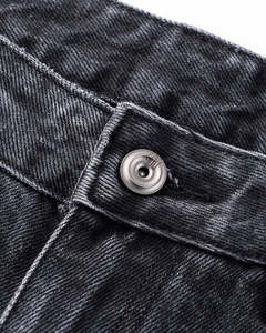 Jean en denim noir à jambe large, coupe ample, délavé, décontracté, pour homme, style vintage streetwear, automne/hiver, léger, haute couture - Product Image 3