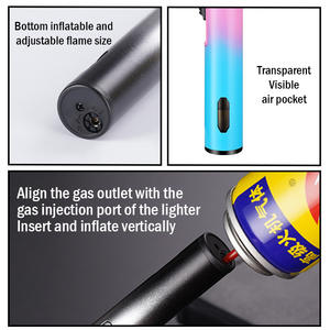 JX Mini briquet torche à gaz rechargeable au butane coupe-vent, briquet torche à flamme jet pour cigare, bougies, grils, cheminées, camping - Product Image 5