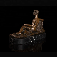 Décoration de jardin moderne Sculpture érotique en bronze en métal Statue de femme nue sexy à genoux grandeur nature Sculpture en bronze nue pour femme