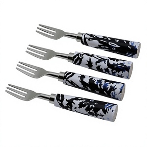Fourchette durable, écologique, de luxe, en acier inoxydable, ensemble de fourchettes à dîner, poignée créative, couverts multifonctions, fourchette à fruits - Product Image 1