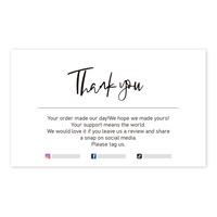 Papier d'art, papier offset, carton, papier cartonné blanc, carte de remerciement personnalisée pour le commerce électronique pour les petites entreprises