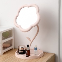 Miroir de Maquillage Portable en Plastique Argenté Tournesol pour Étudiant, Table de Maquillage, Coiffeuse, Beauté, Princesse, Usage Domestique