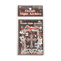 20 autocollants/paquet, série de poèmes jour et nuit, style gothique rétro, autocollants décoratifs pour journal et coque de téléphone DIY