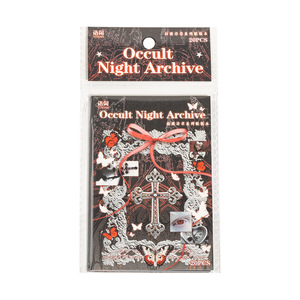 20 autocollants/paquet, série de poèmes jour et <span class=keywords><strong>nuit</strong></span>, style gothique rétro, autocollants décoratifs pour journal et coque de téléphone DIY - Product Image 5