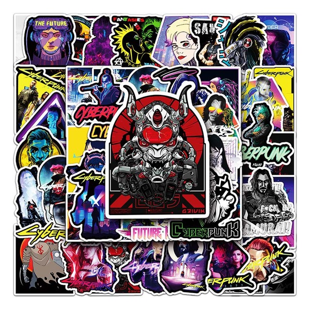 2077 Game Graffiti Decorative Stickers Pack of 50 Waterproof Labels for Luggage Laptop Guitar Scrapbook Skateboard