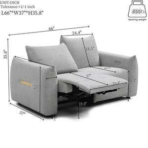 Ensemble de <span class=keywords><strong>canapé</strong></span> inclinable <span class=keywords><strong>électrique</strong></span> 3 + 2 places Salon Chaises inclinables <span class=keywords><strong>électrique</strong></span>s en tissu Ensemble de <span class=keywords><strong>canapé</strong></span> avec console de rangement USB Porte-gobelet - Product Image 6