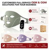 Masque facial LED, thérapie par lumière rouge, silicone flexible, 4 couleurs, 630 nm, 850 nm, portable, rechargeable, étiquette privée, OEM, ODM, appareil de beauté