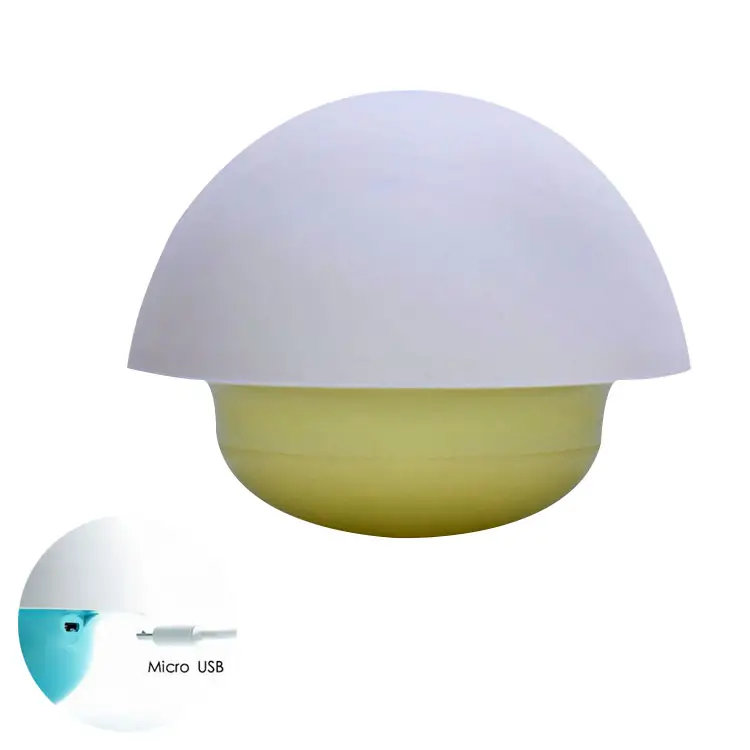 Lampe de Table LED en Silicone en forme de champignon, avec 7 couleurs de amélioration, éclairage décoratif, veilleuse